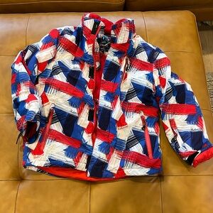 Kids snow snowboarding jacket size 14 with hood